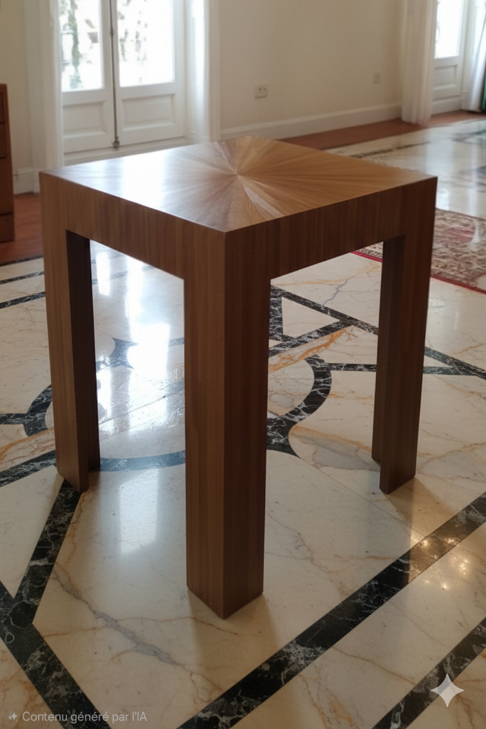 Wood marquetry table Benoît Cazes 2023 - Art Deco reissue JM Frank