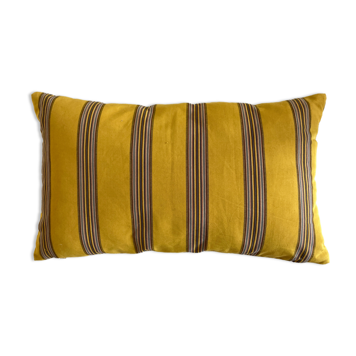 Silk canvas cushion Nobilis old raw linen back