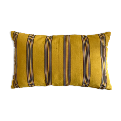Coussin en toile de soie Nobilis ancienne dos de lin brut