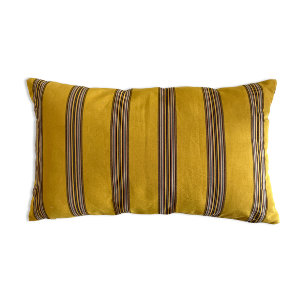 Coussin en toile de soie Nobilis ancienne dos de lin brut — Beyit