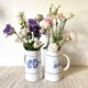 Flowery earthenware beer mugs