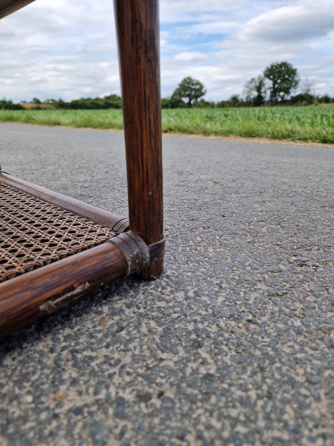 Vintage rattan bedside table