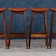 Mid-Century Bar Stools in Rosewood and Leather by Erik Buch for Dyrlund, Set of 4