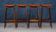 Mid-Century Bar Stools in Rosewood and Leather by Erik Buch for Dyrlund, Set of 4