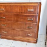 Commode de banquier d'époque art déco circa 1920 en acajou et placage d'acajou