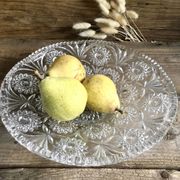 Coupe à fruits en verre ciselé 