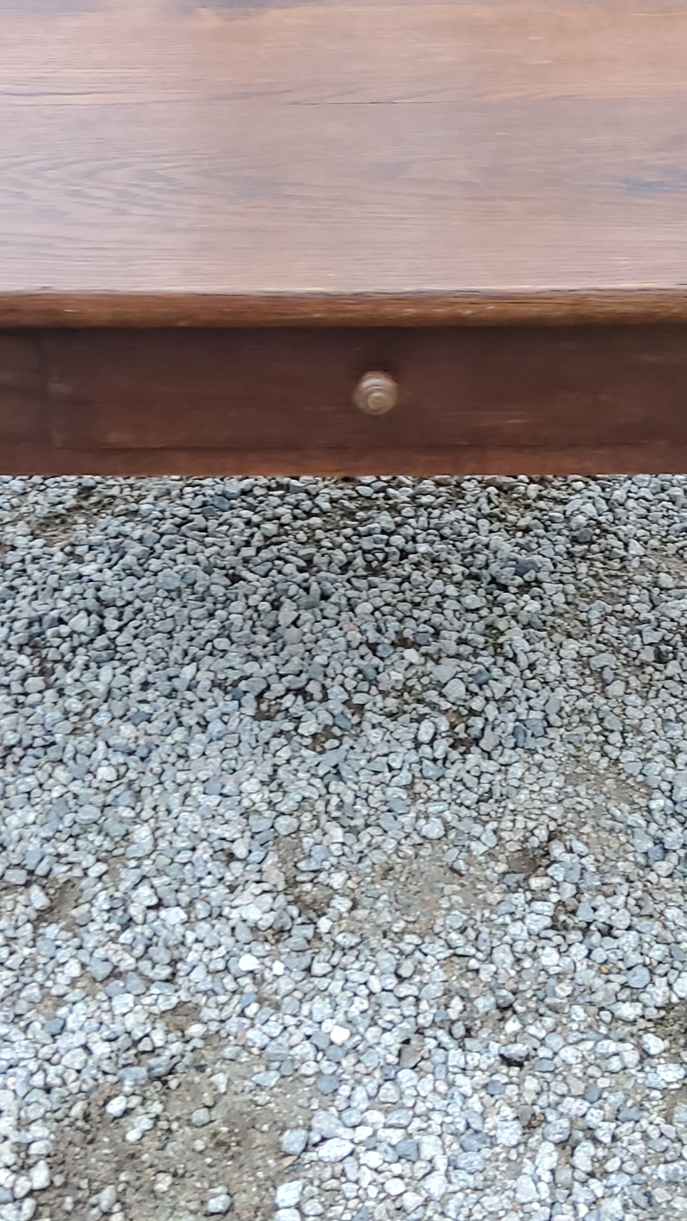 Oak farmhouse coffee table 1 drawer nineteenth century feet bobbins