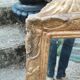 Antique Louis XVI style gilded wood mirror