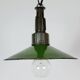 Industrial Green Enamel Military Pendant Lamp with Cast Aluminium Top, 1960