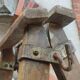 Old wooden stepladder stamped