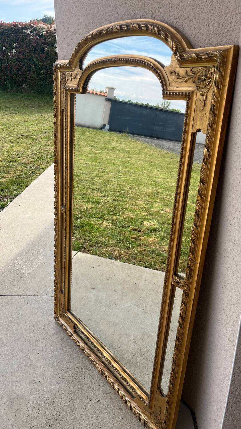 Large antique gilded mirror – Louis-Philippe style – 140 x 90 cm