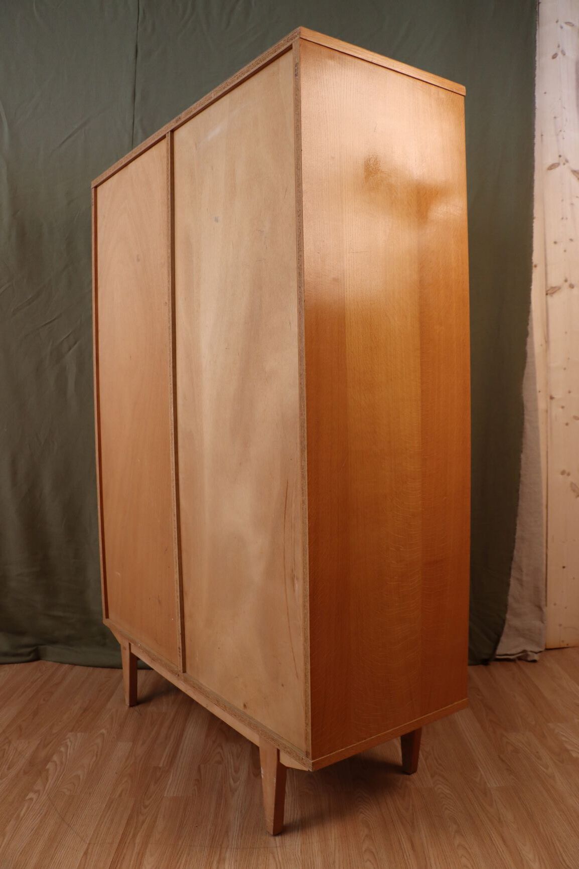 Wood and rattan cabinet