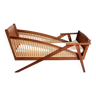 Wood and wicker grasshopper bed from the 60s