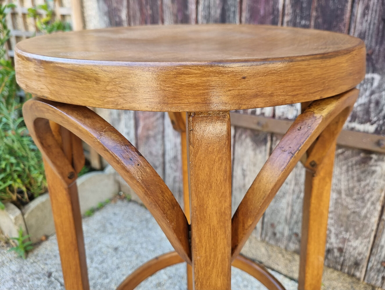 Baumann bar top stool, signed, wood, vintage, 1954