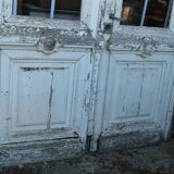 double oak entrance door with its frame