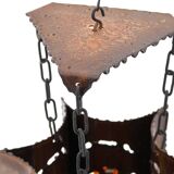 Accolay brutalist chandelier in copper and resin, 1960s
