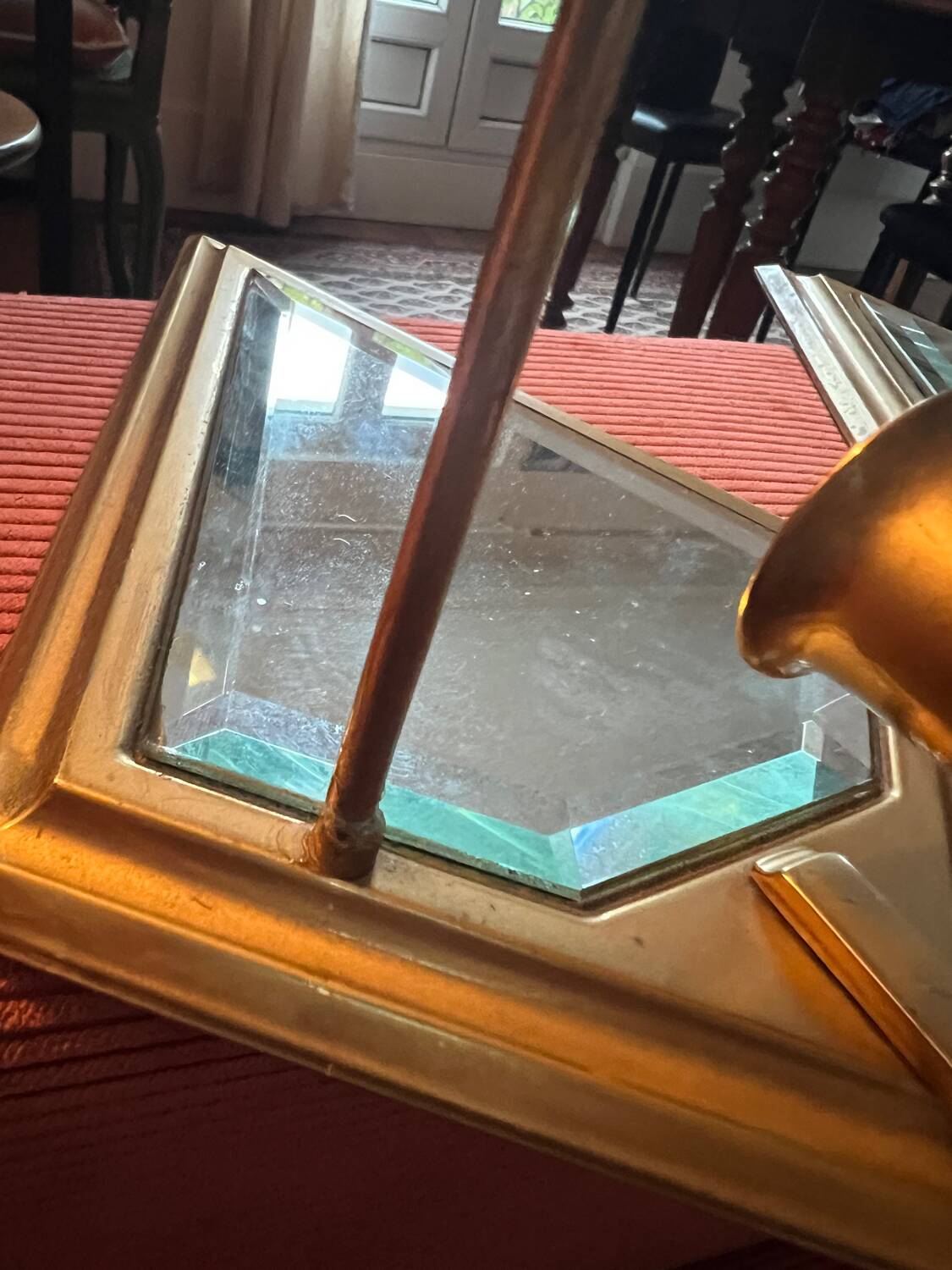 Set of 2 vintage wall lights with integrated candle holder and bis mirror