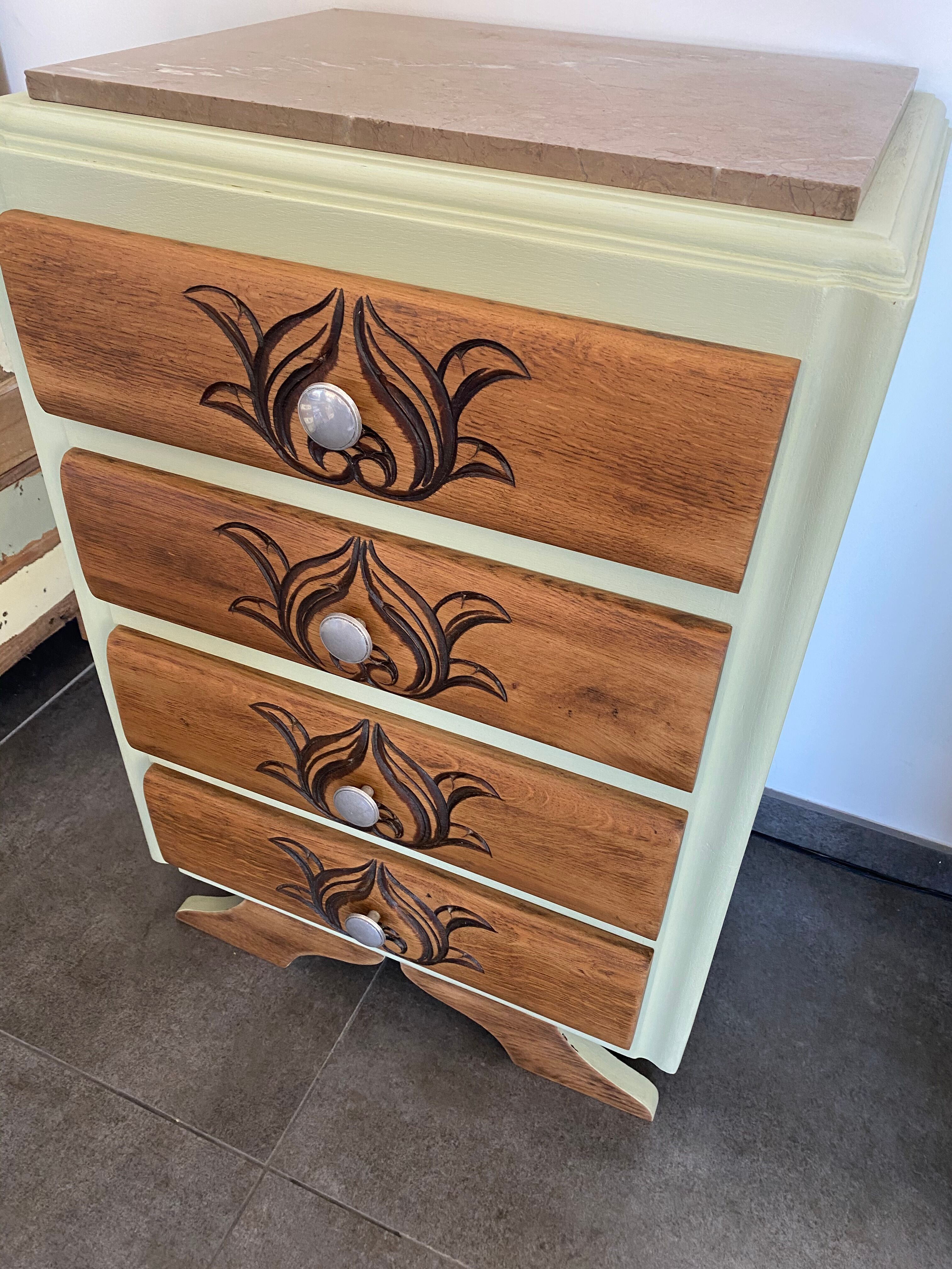 Small commodity 4 drawers art deco