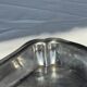 Silver metal serving dish oval rectangular high edges 30.5 x 21