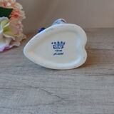 Vintage Small Porcelain Vase Delf Blue and White Heart Shape