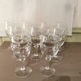 Set of 9 crystal glasses from the Napoleon III period