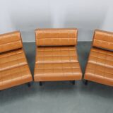 1970s Brevetti IPE Set Of Three RARE Convertible Lounge Chairs, Italy