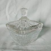 Cut glass sugar bowl