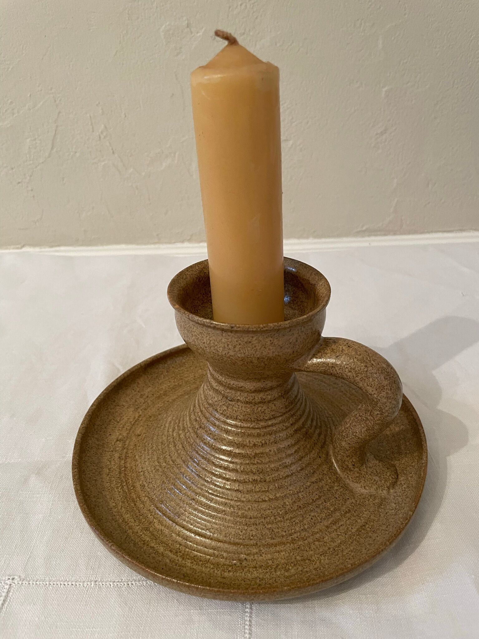 Stoneware candle holder