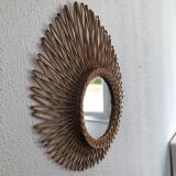 Vintage rattan sun mirror 1960 - 50 x45 cm