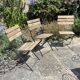Chaise de jardin pliante bois et fer forgé
