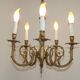 Elegant French Vintage Bronze 5-Light Art Nouveau Style Chandelier