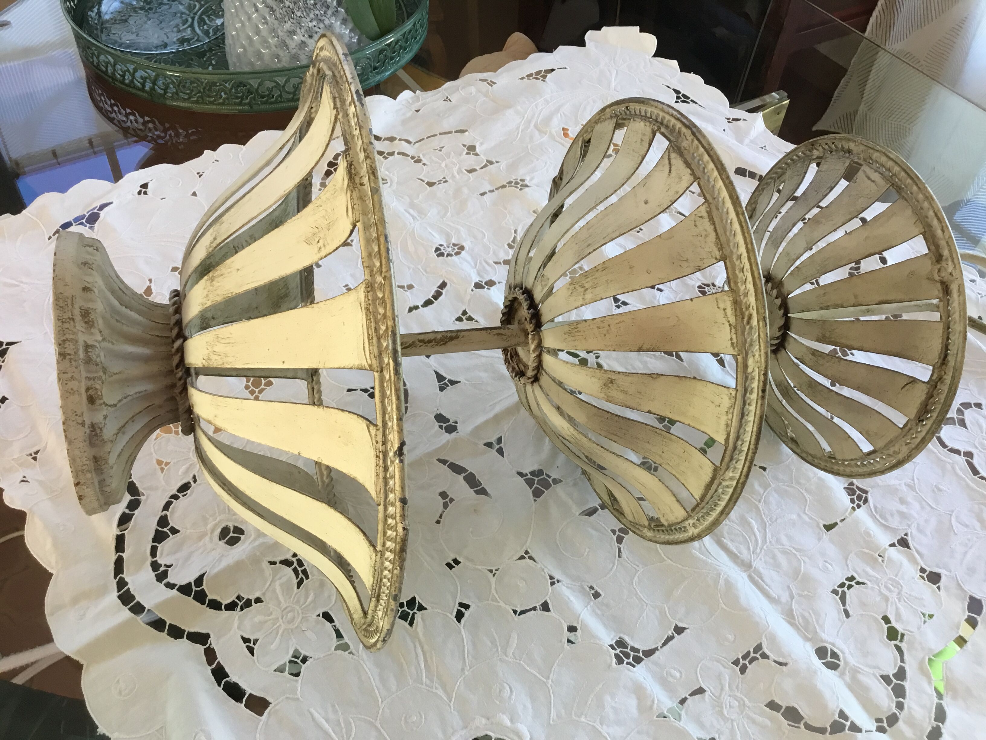 Servant painted iron fruit baskets