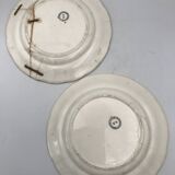 Set of 6 antique choisy-le-roi earthenware plates with grisaille decoration