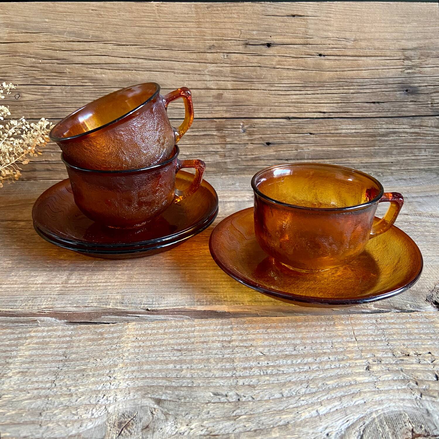 3 Arcoroc Sierra amber cups