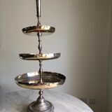 3-storey cake display in silver metal from the Mills Brussels brand. Date from the 1930s