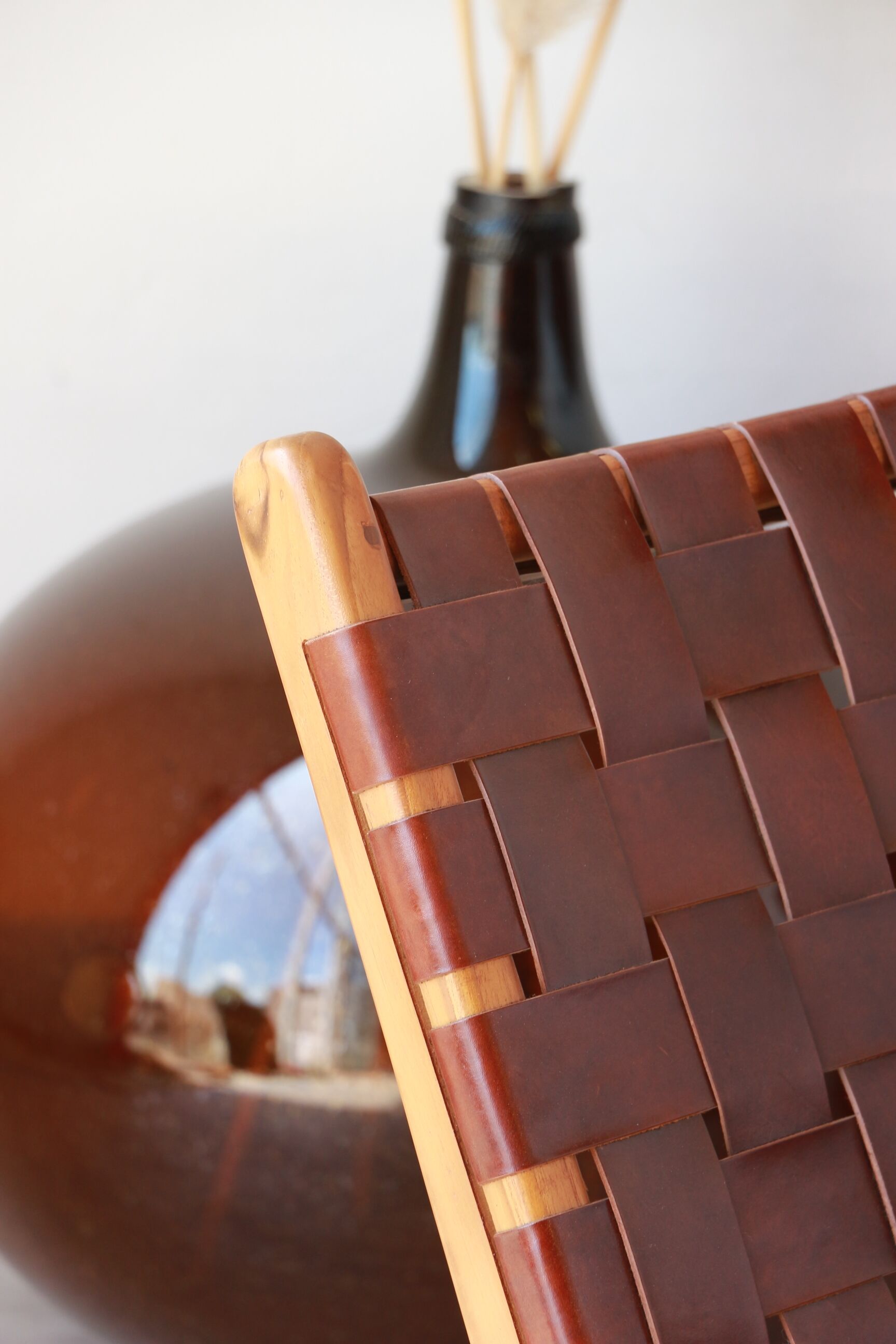 Pair of Teak & Leather heaters - model "Los Angeles" - Olivier de Schrijver