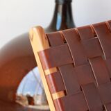 Pair of Teak & Leather heaters - model "Los Angeles" - Olivier de Schrijver