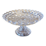 Molded glass compote bowl, geometric decoration