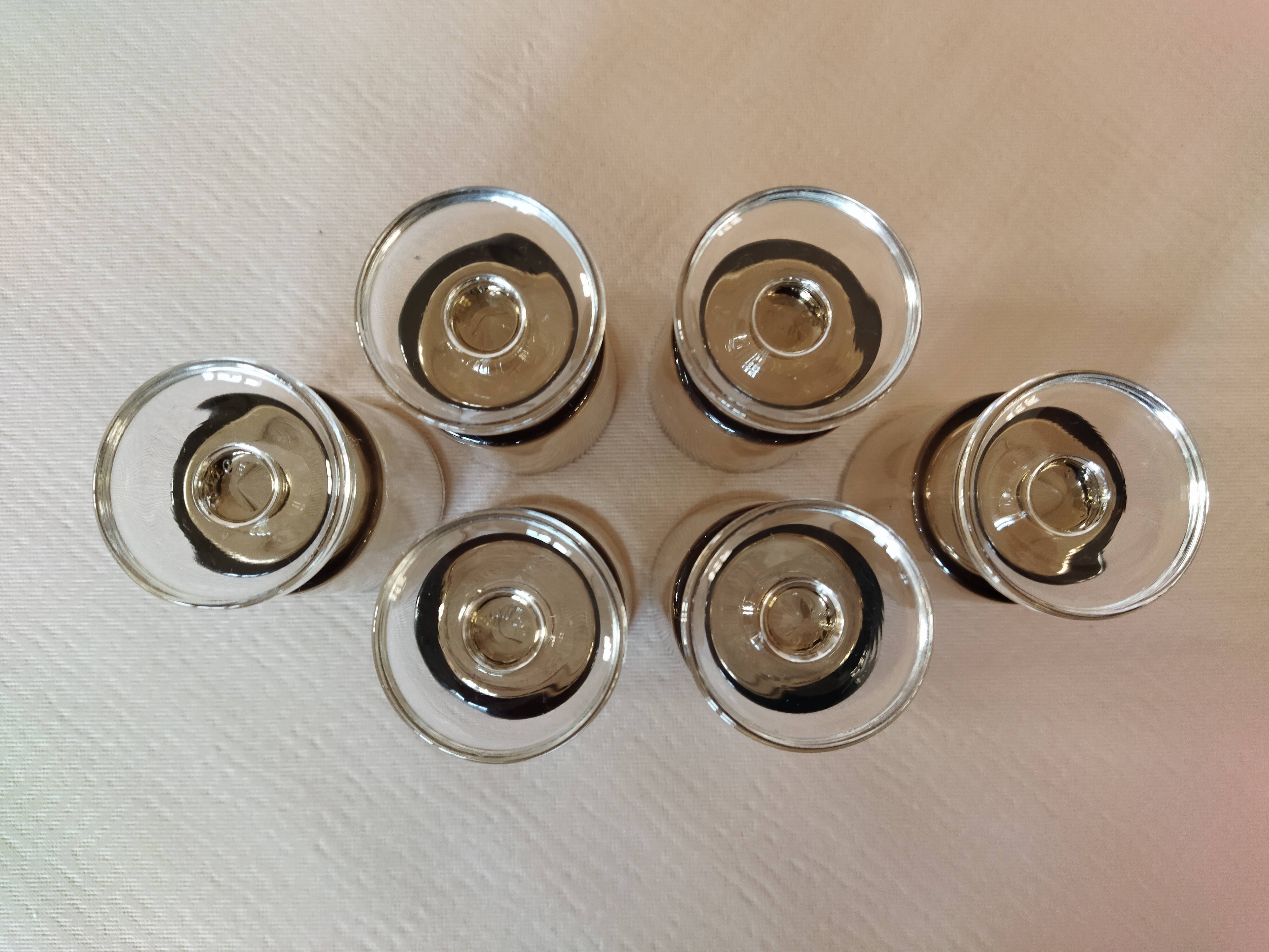 6 verres à liqueur Luminarc Suède / Cavalier fumé