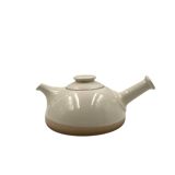 Mid-century Modern cream gres teapot, Franco Bucci Italy ca. 1970