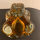 Murano orange-yellow glass ashtray 1960
