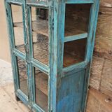 Ancien vaisselier vitrée en teck birman
