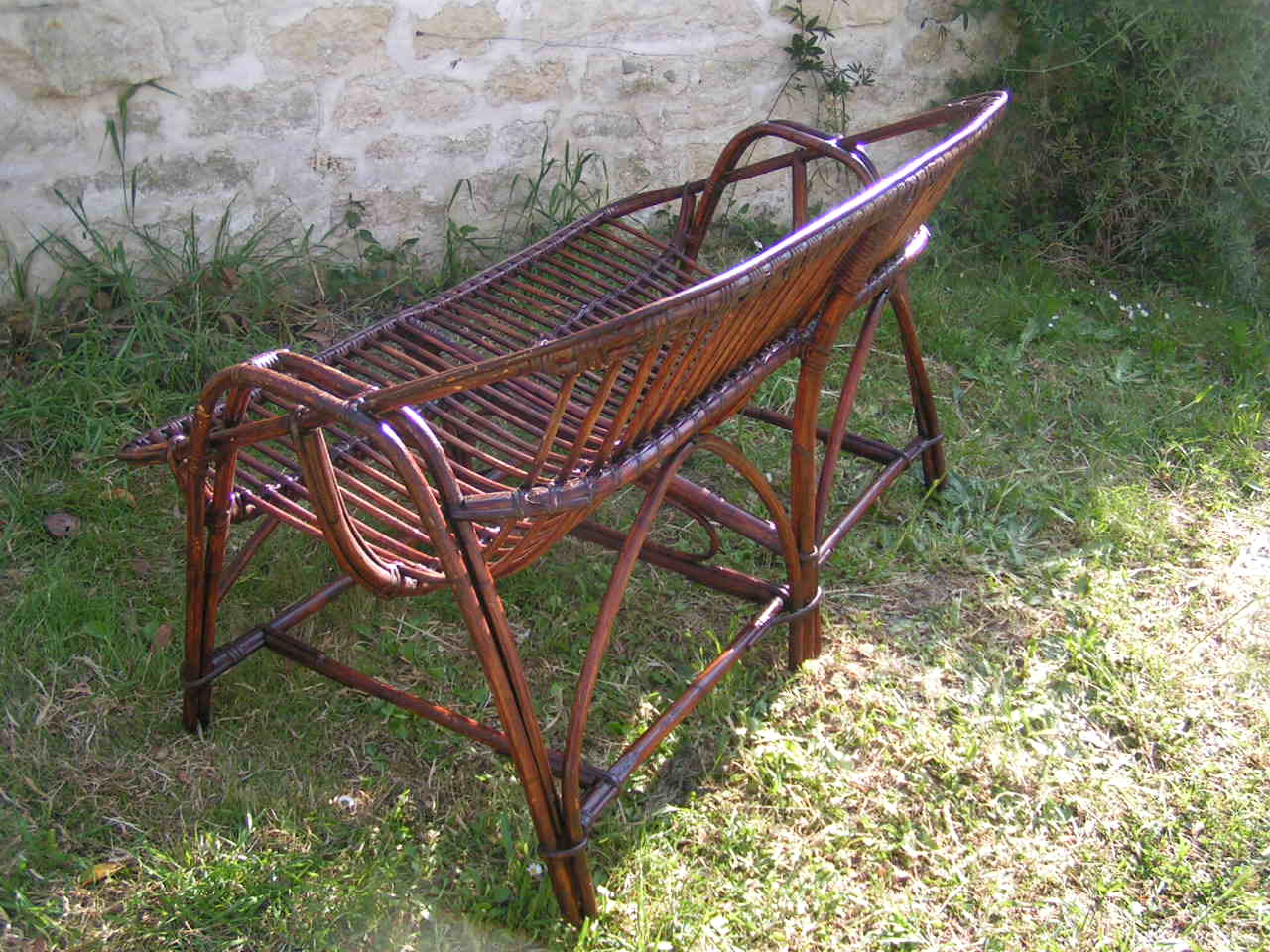Rattan bench