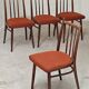 Set of 4 dining chairs TON Bystrice Antonin Suman orange fabric