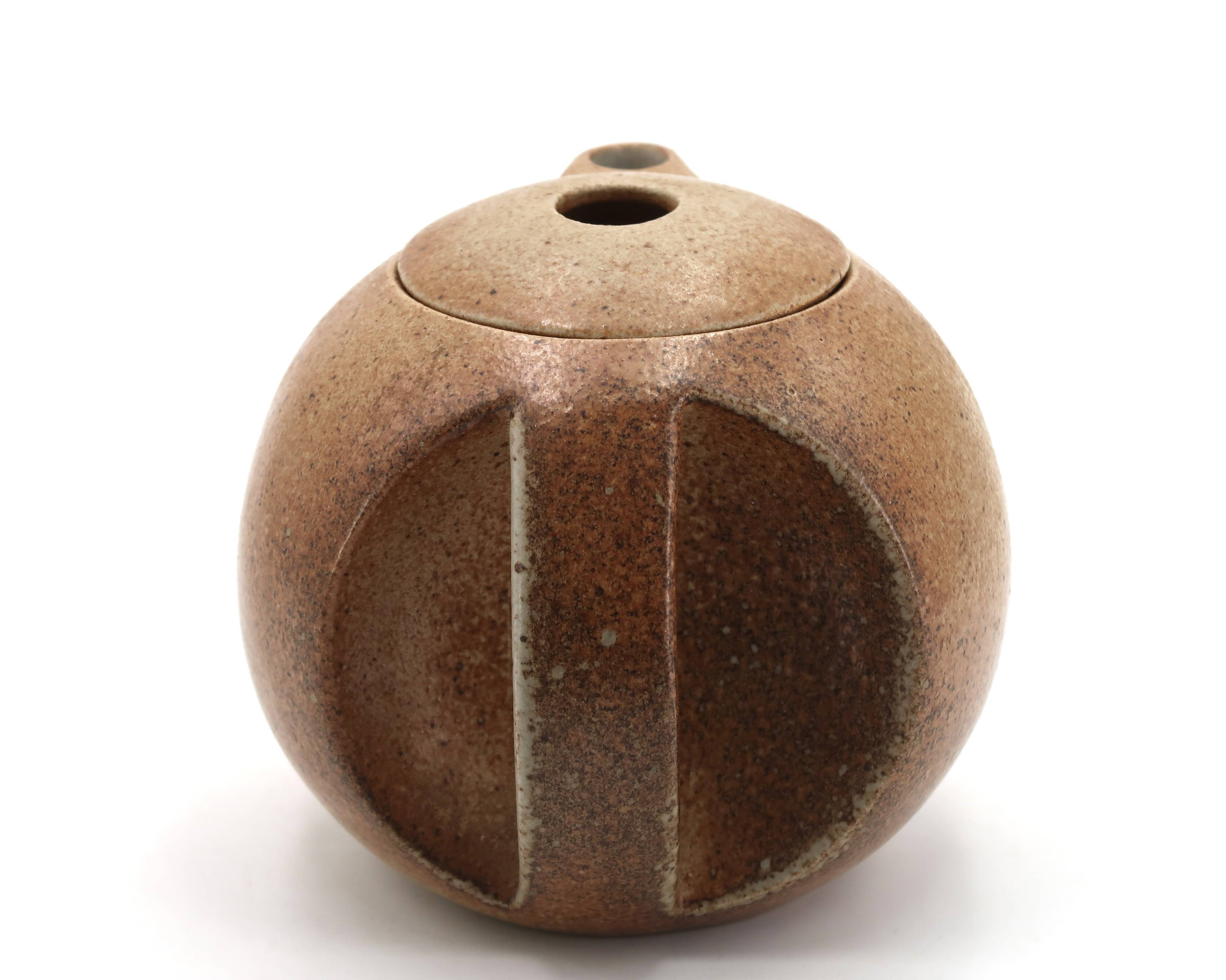 Modernist stoneware ceramic teapot by Michel Lévêque, 1950s