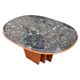 Table basse Mid Century Modern en cerisier avec dessus en granit, Danemark 1970