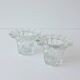 Vintage 1980s Reims-Style Glass Candle Holders