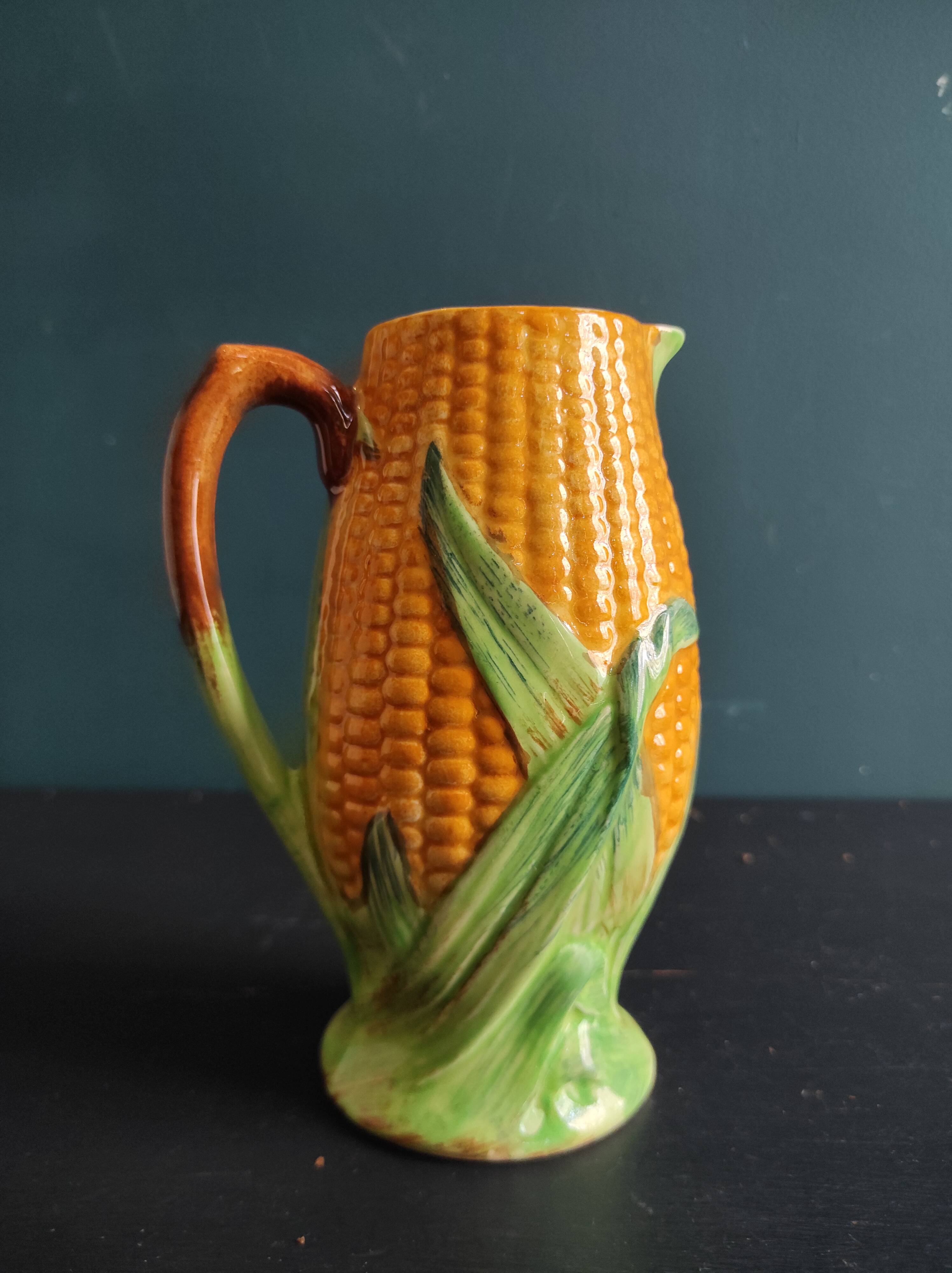 Vintage water jug in the shape of a corncob, Staffordshire
