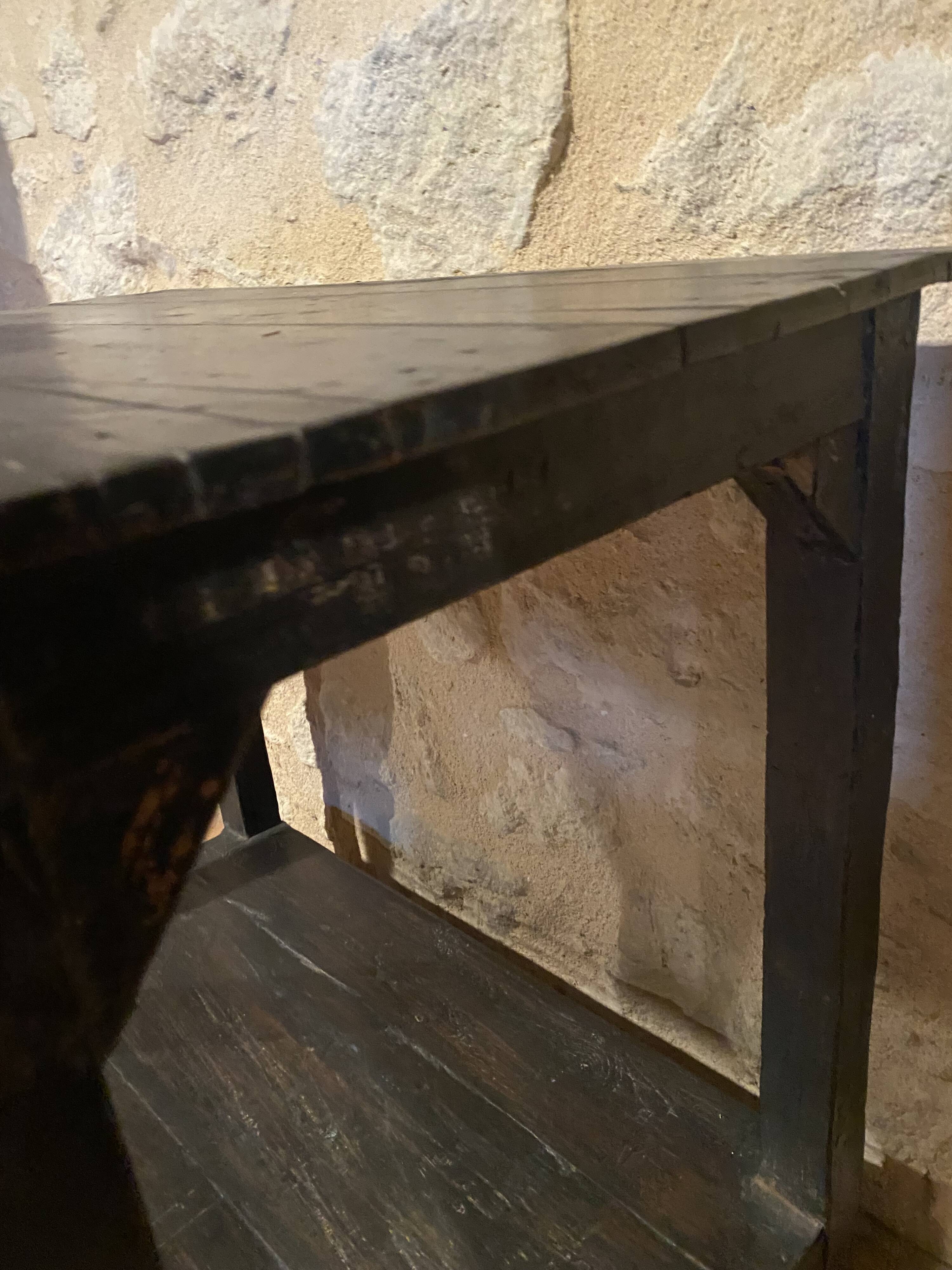 Console en teck laqué noire