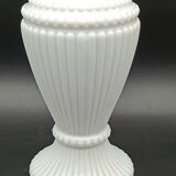 Milk glass vase in the style of fluted Godrons